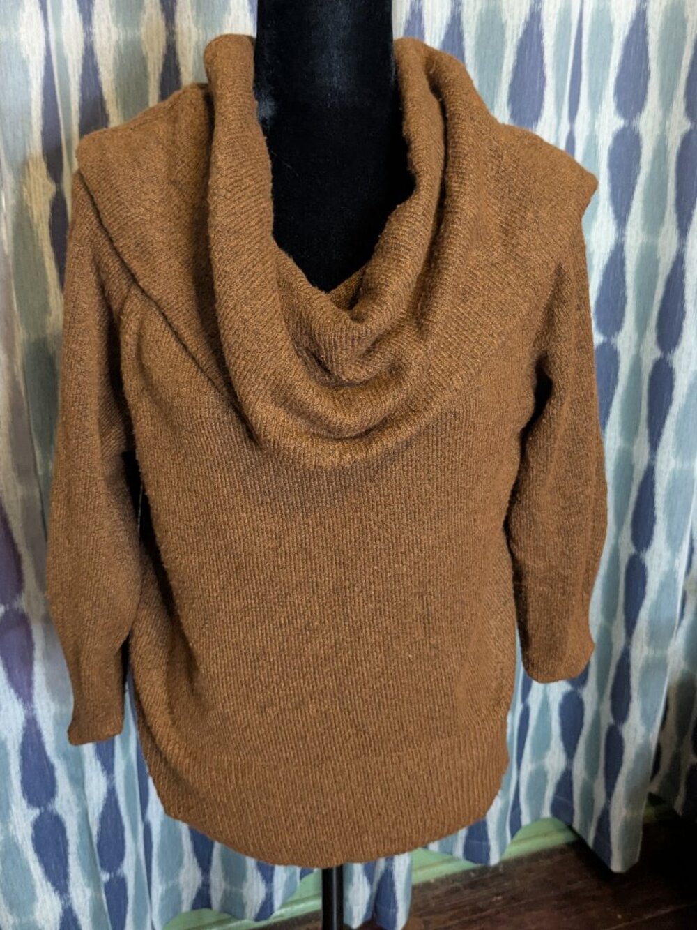 BeachLunchLounge Brown Cowl Neck Sweater S/P Cozy Soft Knit